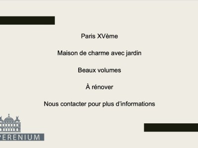 MAISON A VENDRE - PARIS 15EME ARRONDISSEMENT - 250 m2 - 2270000€